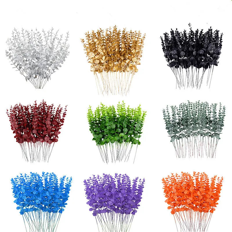 6 Artificial Eucalyptus Branch Stems – Faux Greenery Decor Artificial Greenery Stems Axl