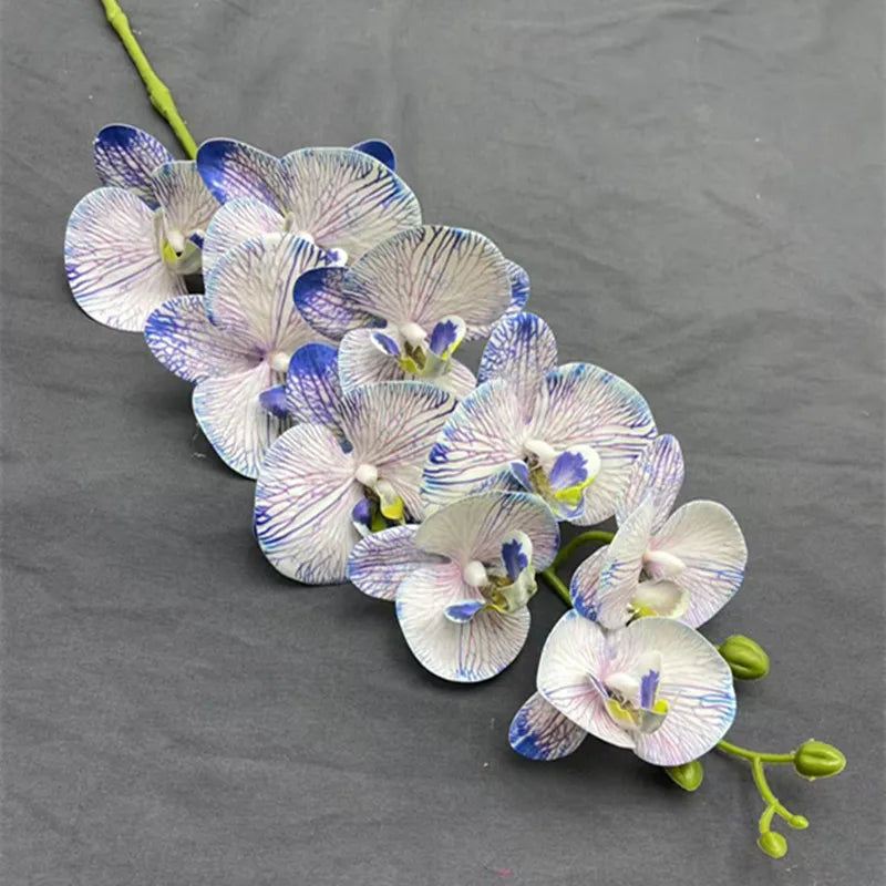 Real Touch Artificial Orchid – 9 Heads Phalaenopsis Stem 91cm Artificial Flower Stem Axl LIGHT BLUE
