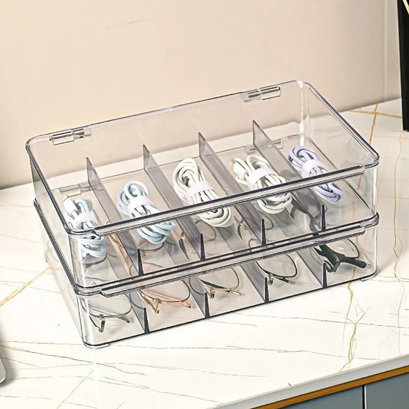 5-Slot Transparent Glasses & Sunglasses Organizer Box Eyeglasses Organizer Box Axl