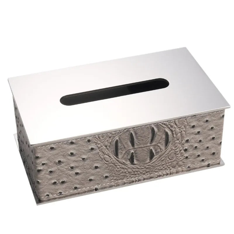 Luxury Stainless Steel Tissue Box Cover – Elegant Silver Napkin Case Tissue Box Cover Axl