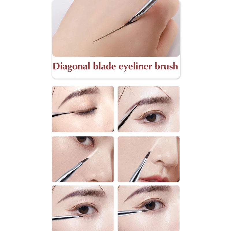 Angled Eyebrow & Eyeliner Brush Set – Precision Liner Brushes Makeup Brush Set Axl