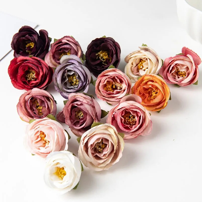 Silk Artificial Rose Heads 40/80 Pcs – Wedding & Home Decor Artificial Flowers Axl