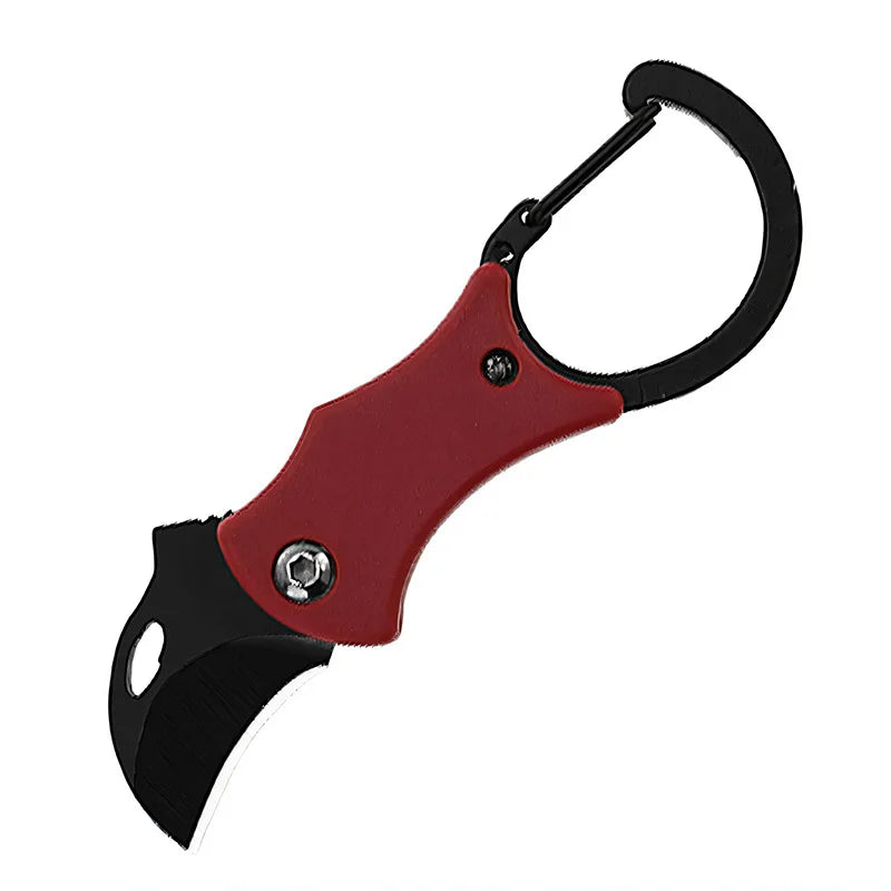 Mini Folding Pocket Knife – Stainless Steel Keychain Blade Folding Pocket Knife Axl 1pc Red