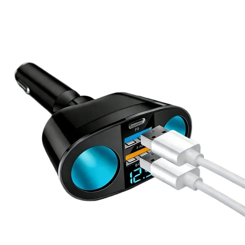 Dual-Port Car Charger PD 20W + QC 3.0 with Digital Display Car Charger Adapter Axl