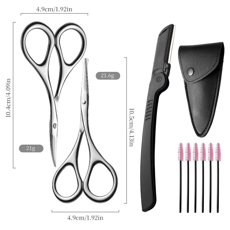Stainless Steel Grooming Scissors Set – Eyebrow, Nose & Beard Grooming Scissors Set Axl 1042 Suit10Set