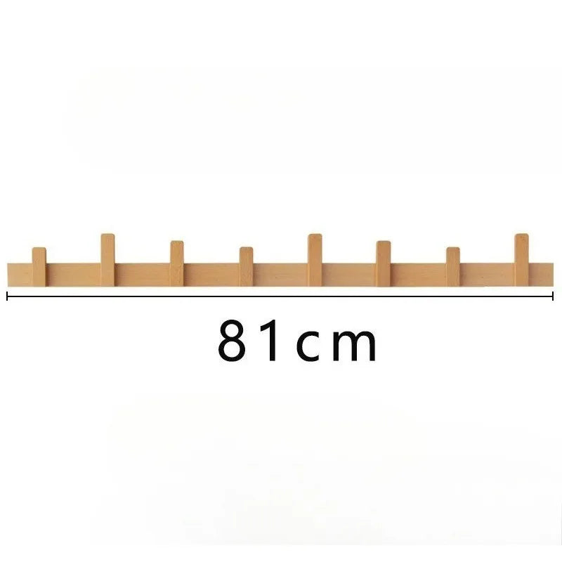 Wooden Wall-Mounted Coat Rack – 8-Hook Pine Clothes Hanger Wall-Mounted Coat Rack Axl 8 Hooks
