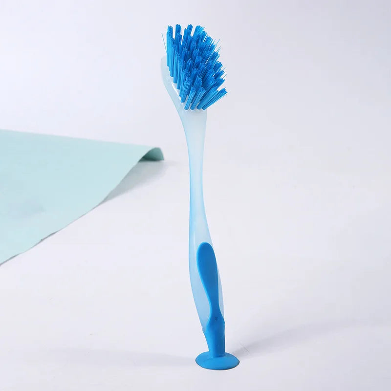 Long Handle Kitchen Scrub Brush with Suction Cup Base Kitchen Scrub Brush Axl blue