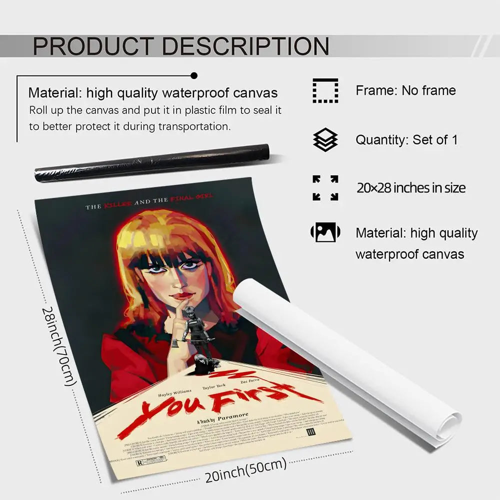 Paramore Band Canvas Wall Art Poster – Unframed Home Decor Canvas Wall Art Axl