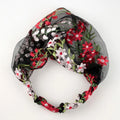 Korean Lace Floral Wide-Brim Turban Headband | Face Wash Hair Band Turban Headband Axl black