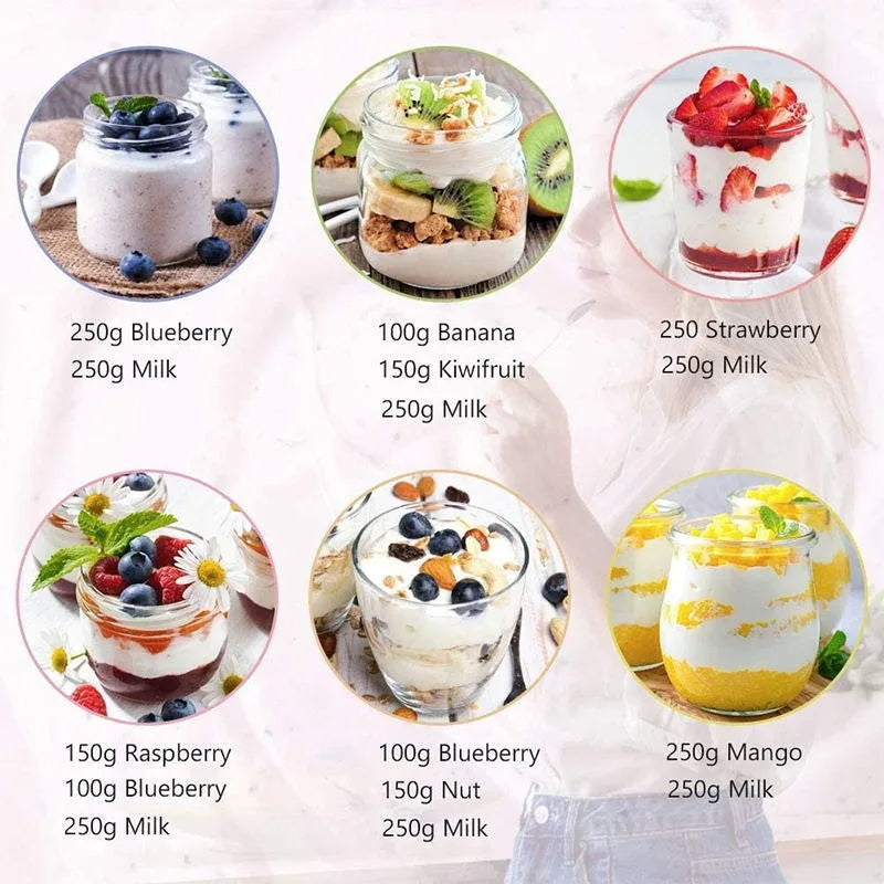 BALASHOV Automatic Yogurt Maker – 8-Jar Ice Cream & Pudding Yogurt Maker Axl