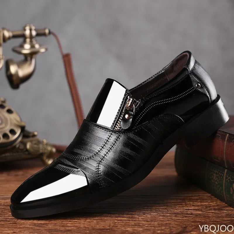 YBQJOO Men's Pointed Toe Dress Shoes – Office & Wedding Men's Dress Shoes Axl black 46