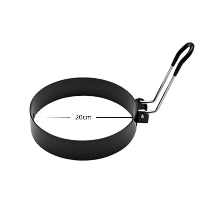 Stainless Steel Egg & Pancake Ring Mold | Breakfast Cooking Tool Egg & Pancake Mold Axl 20cm-7.8inch black
