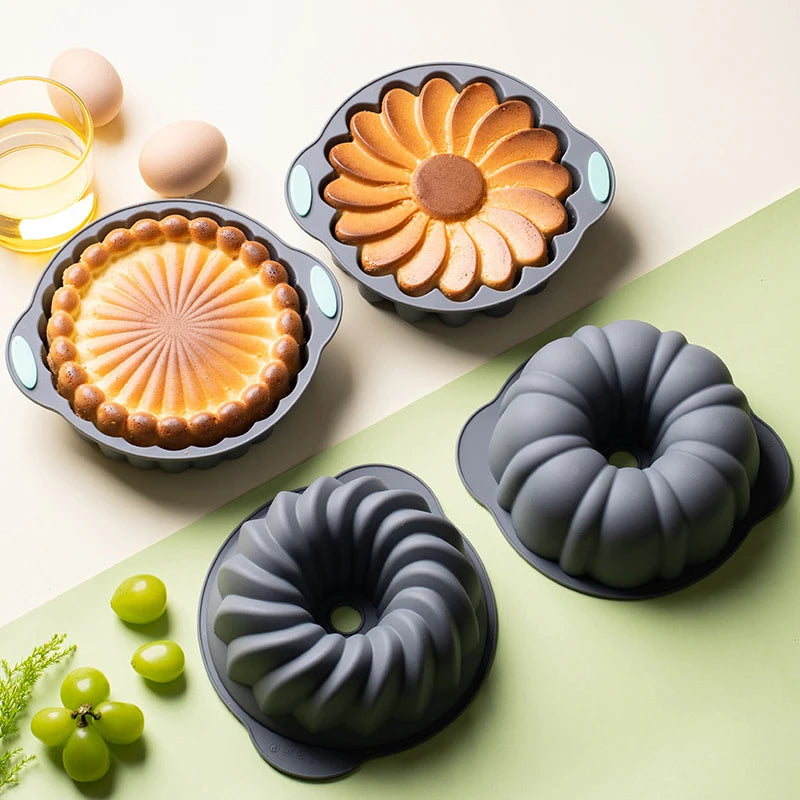 3D Spiral Silicone Cake Mold – Nonstick Round Baking Pan Silicone Cake Mold Axl