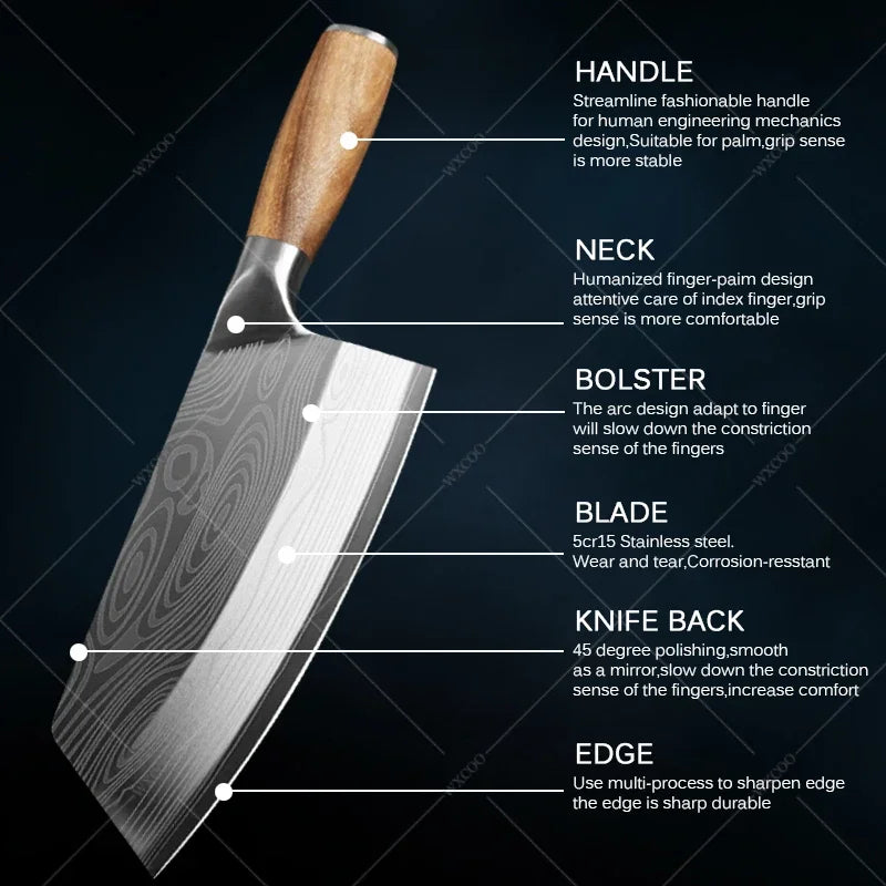 Japanese Damascus Pattern Chef Knife Set – Stainless Steel Kitchen Knife Set Axl