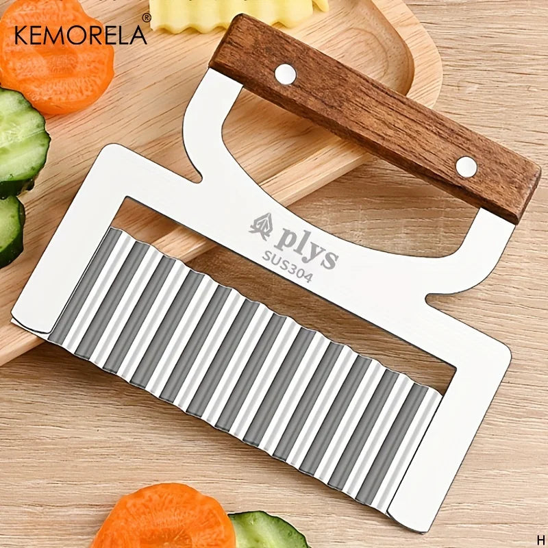 KEMORELA Stainless Steel Wavy Potato Slicer & Flower Cutter Vegetable Slicer Axl