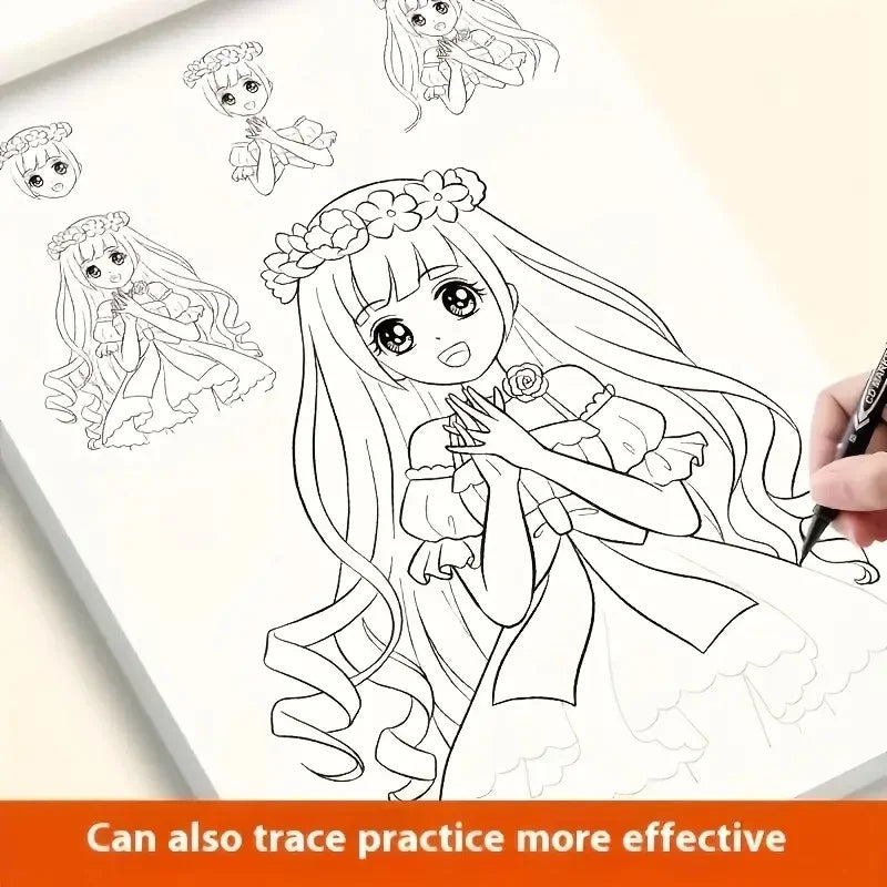 Anime Line Art Drawing Book – 48-Page Beginner Sketchbook Anime Drawing Book Axl