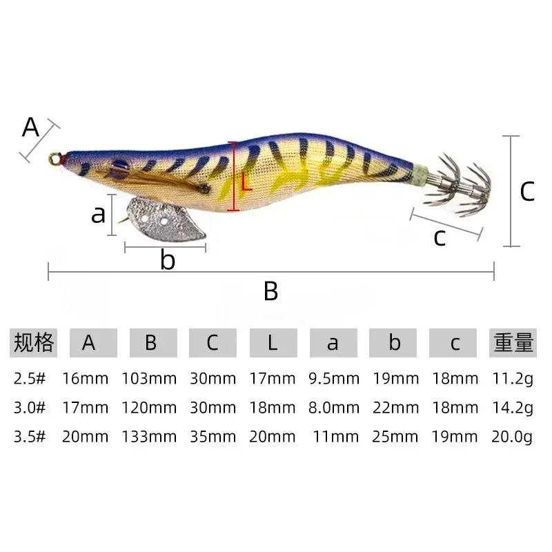 Luminous Squid Jig Lure 2.5/3.0 – Saltwater Fishing Hook Rig Squid Fishing Jig Axl