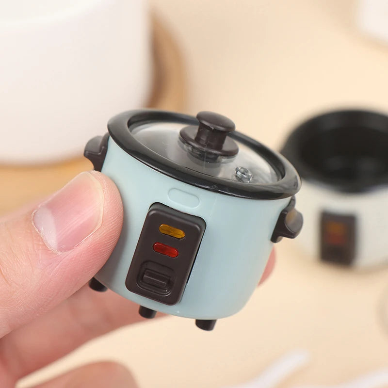 1:12 Dollhouse Miniature Rice Cooker with Spoon | Kitchen Decor Dollhouse Accessory Axl