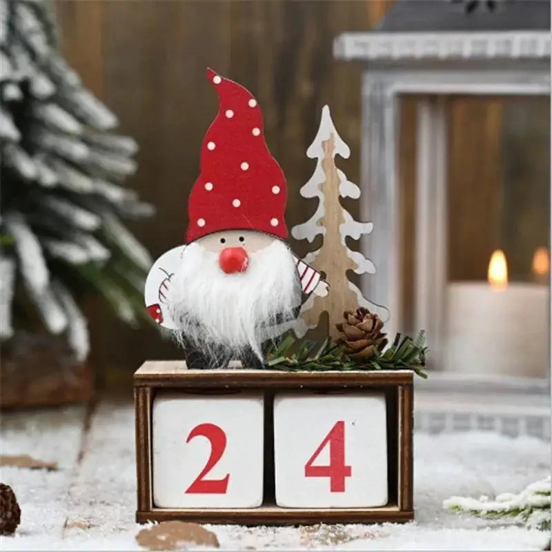 Wooden Santa Christmas Advent Calendar Home Decoration Christmas Decoration Axl