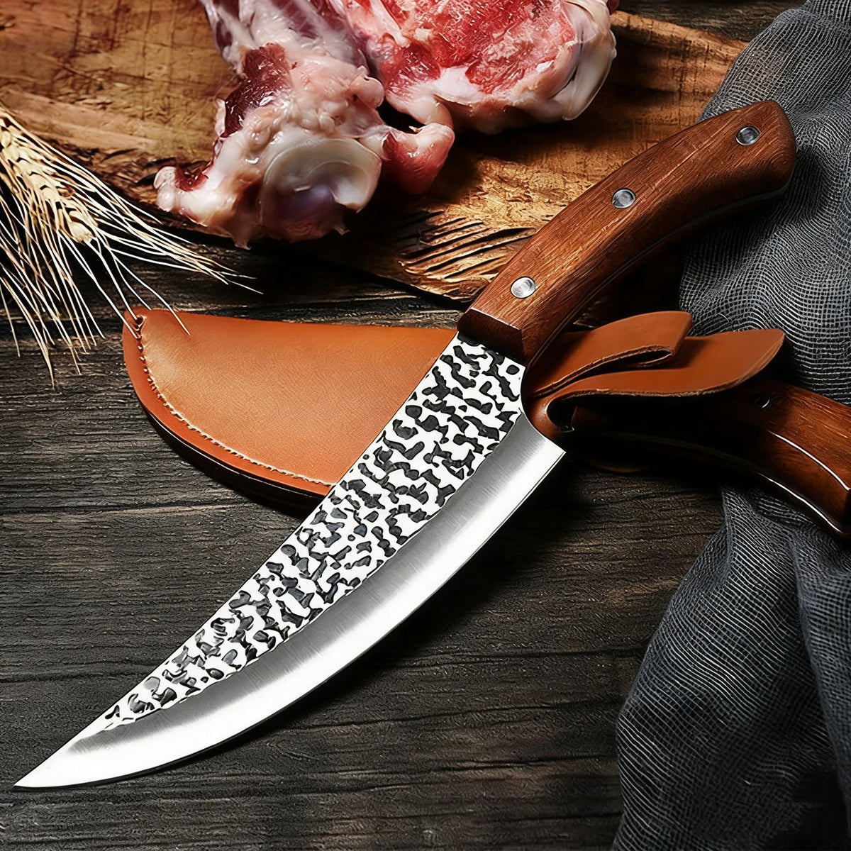 SHENJIU Forged Stainless Steel Boning Knife – 14.5" Butcher Boning Knife Axl