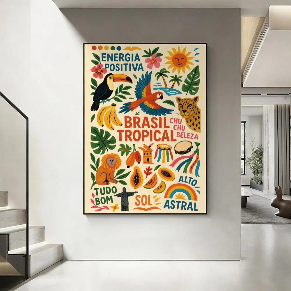 Brazil Theme Art Poster – HD Waterproof Sticky Wall Print Wall Art Poster Axl White4 21X30cmNoframe