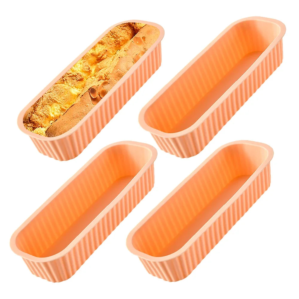 Mini Silicone Loaf Pans – Non-Stick Bread, Cake & Brownie Molds Silicone Baking Mold Axl 4Pcs Orange-78856