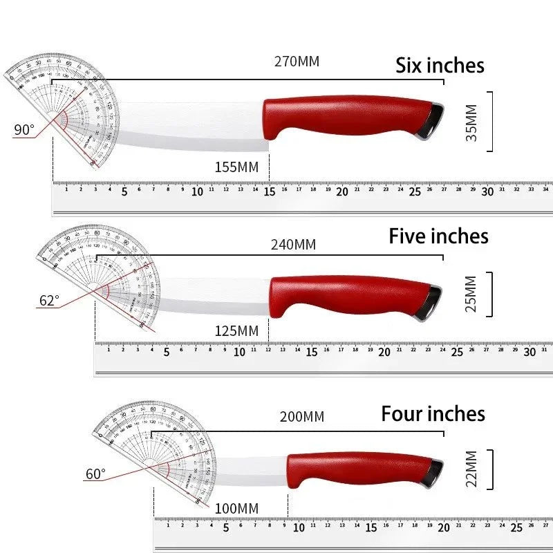 Ceramic Kitchen Knife Set – Chef, Paring & Cleaver with Sheaths Ceramic Knife Set Axl