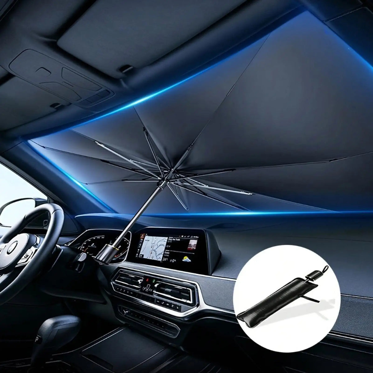Retractable Car Windshield Sunshade Umbrella | UV Blocker Car Windshield Sunshade Axl
