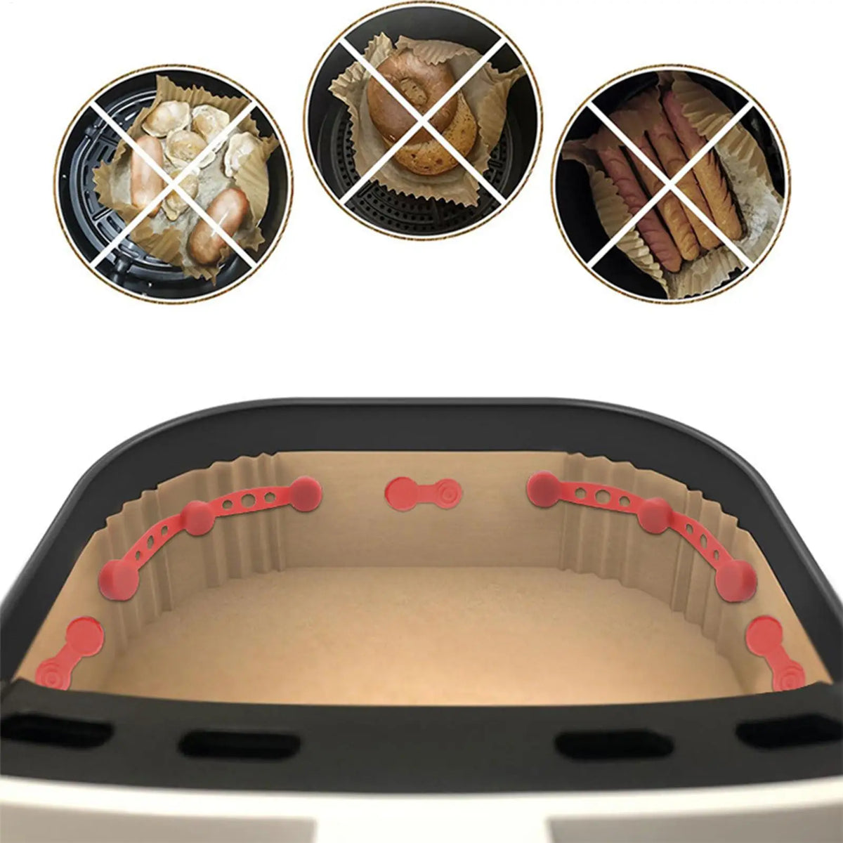 Air Fryer Silicone Magnet Clips – Food-Grade Liner Stabilizer Air Fryer Accessory Axl