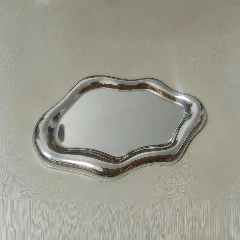 Mini Cloud Shape Jewelry Tray – PVC Display & Storage Plate Jewelry Display Tray Axl Silver-1pcs