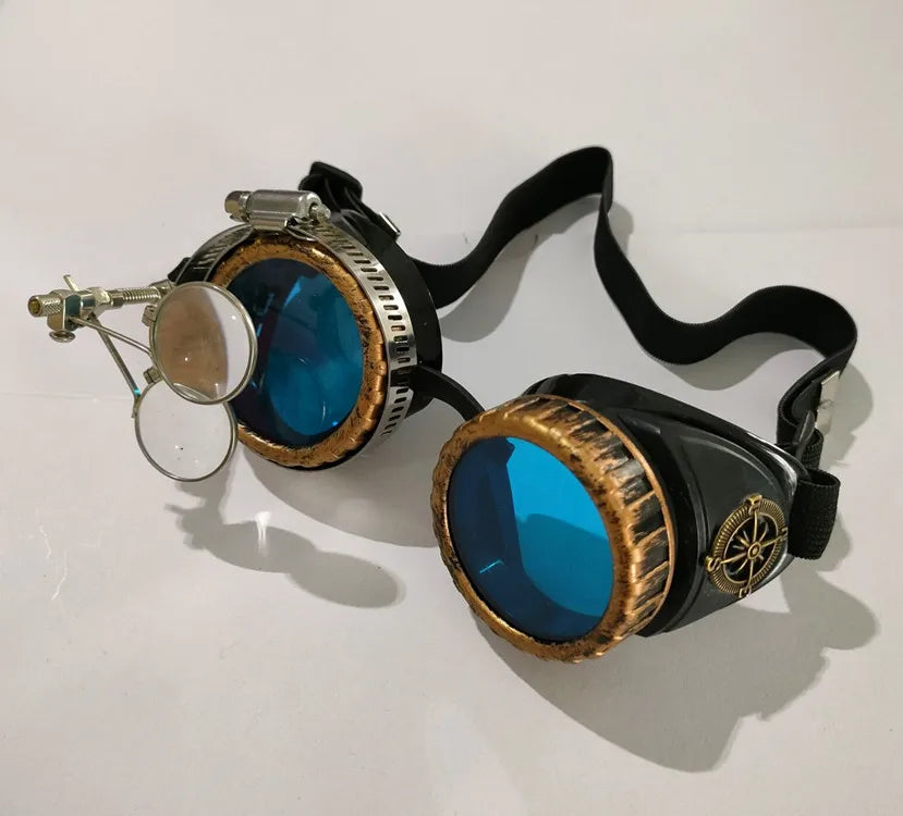 Steampunk Vintage Magnifying Goggles | Cosplay Prop Costume Goggles Axl