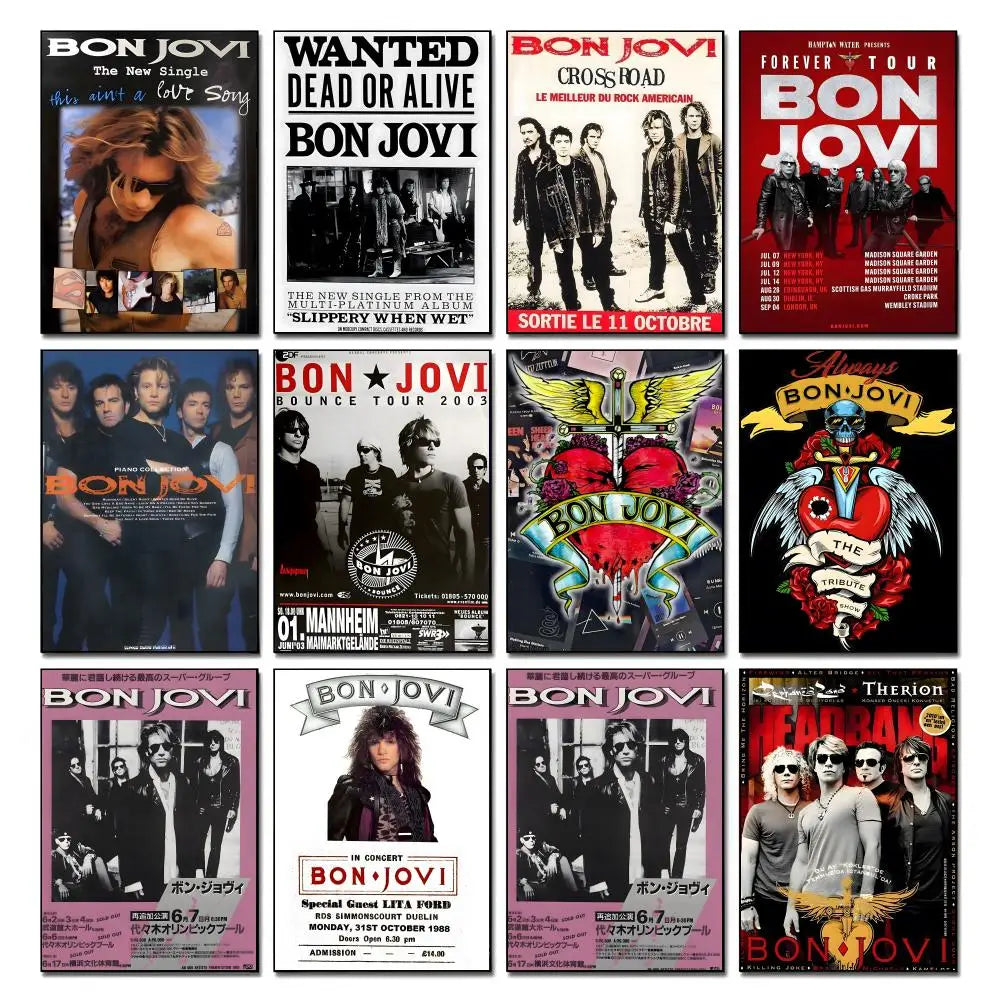 Bon Jovi Rock Band HD Wall Poster – Waterproof Home Decor Wall Art Poster Axl
