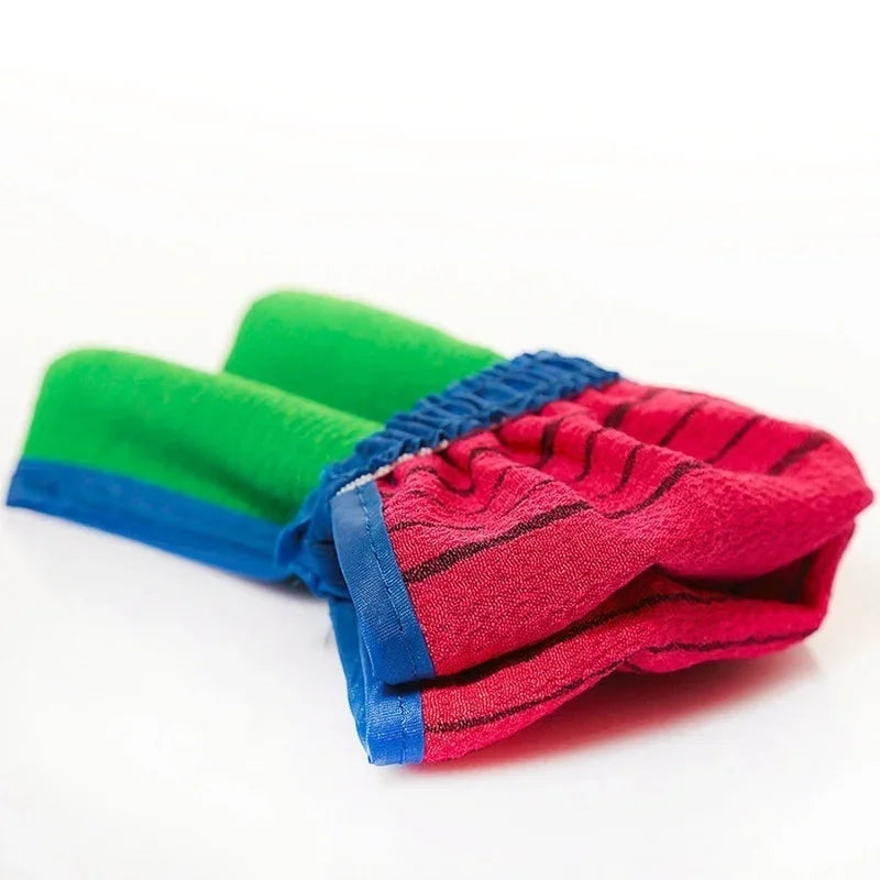 Two-Sided Exfoliating Bath Glove – Body Scrubbing Shower Mitt Exfoliating Bath Glove Axl