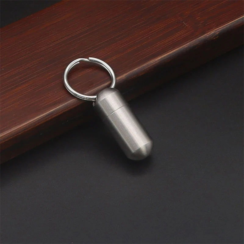 Stainless Steel Waterproof Pill Box – Mini EDC Capsule Case Pill Capsule Case Axl
