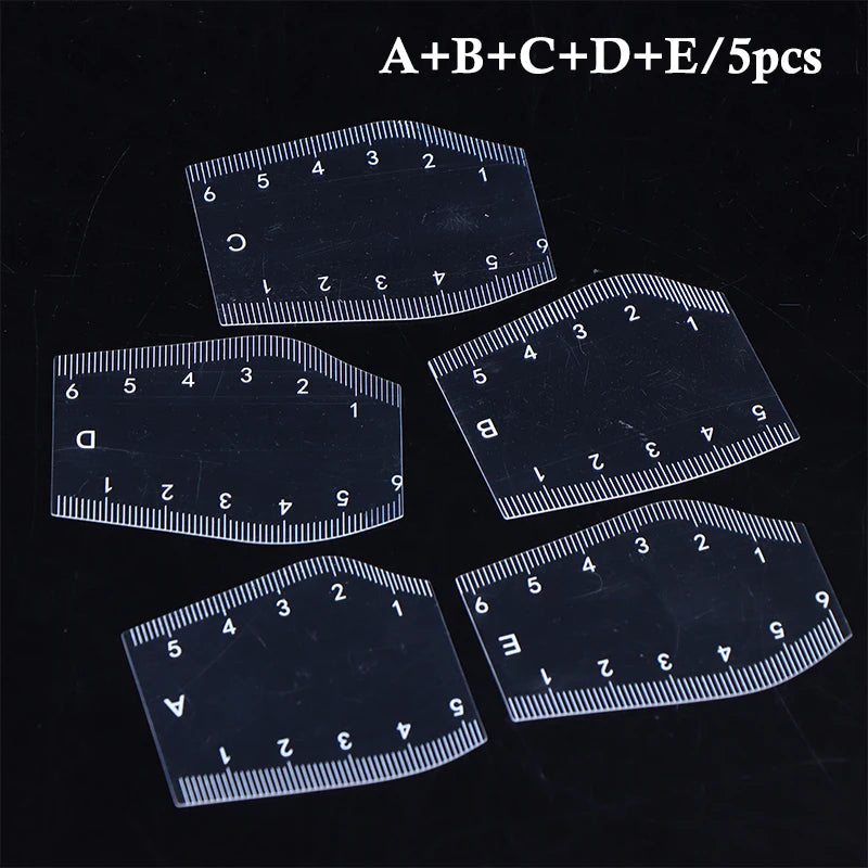 5-Pc Eyebrow Stencil Ruler Set – Brow Shaping & Design Tool Eyebrow Stencil Set Axl 1set