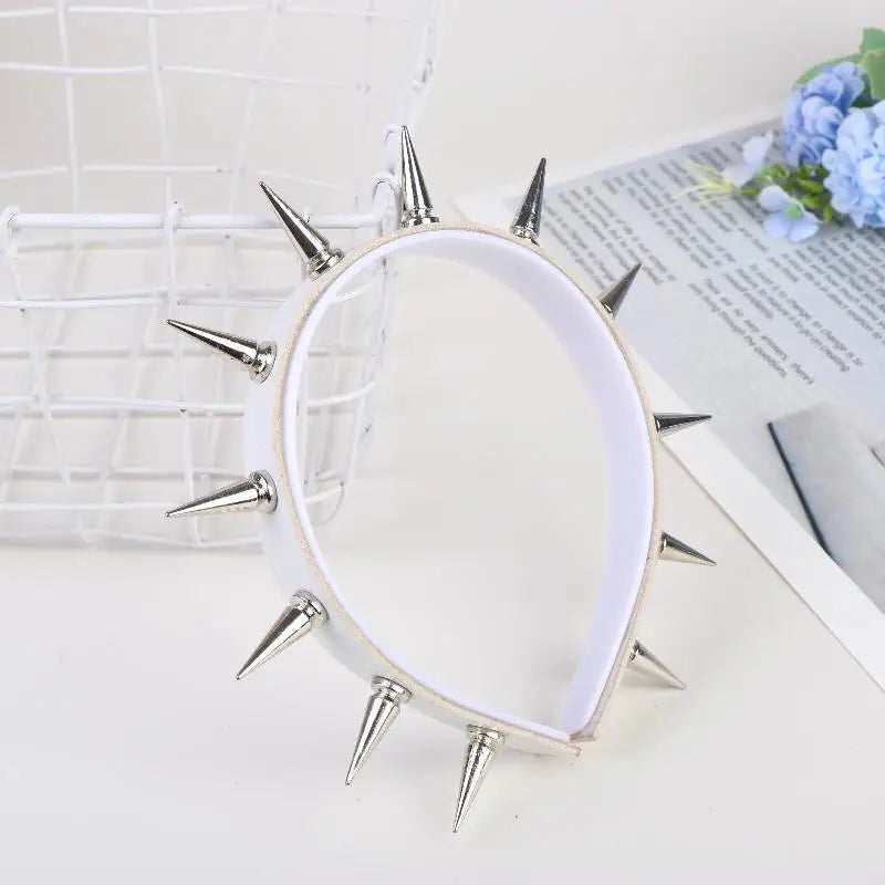 Gothic Punk Lace Rivet Headband – Cosplay & Party Accessory Lace Rivet Headband Axl 02