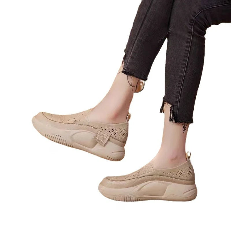 Women's Hollow Out Loafers – Slip-On Soft Sole White Shoes Women's Loafers Axl