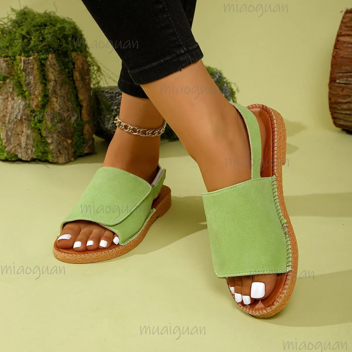 Women's Roman Flat Sandals – Open Toe Slingback Casual Shoes Flat Sandals Axl