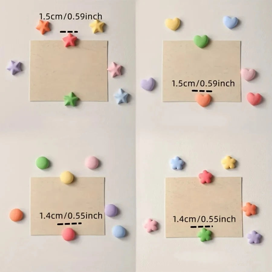 Colorful Star Fridge Magnets Set – 14 or 21 Round Resin Pieces Decorative Fridge Magnets Axl