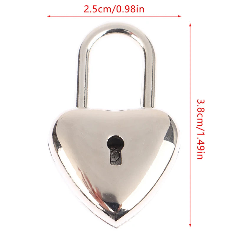 Heart Shape Mini Padlock with Key – Diary & Jewelry Box Lock Mini Padlock Axl