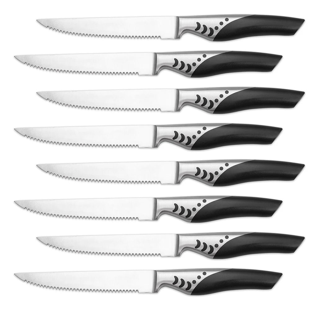 1.4116 German Steel Serrated Steak Knife – Sharp Polished Handle Steak Knife Axl 8 Pc Knife Set