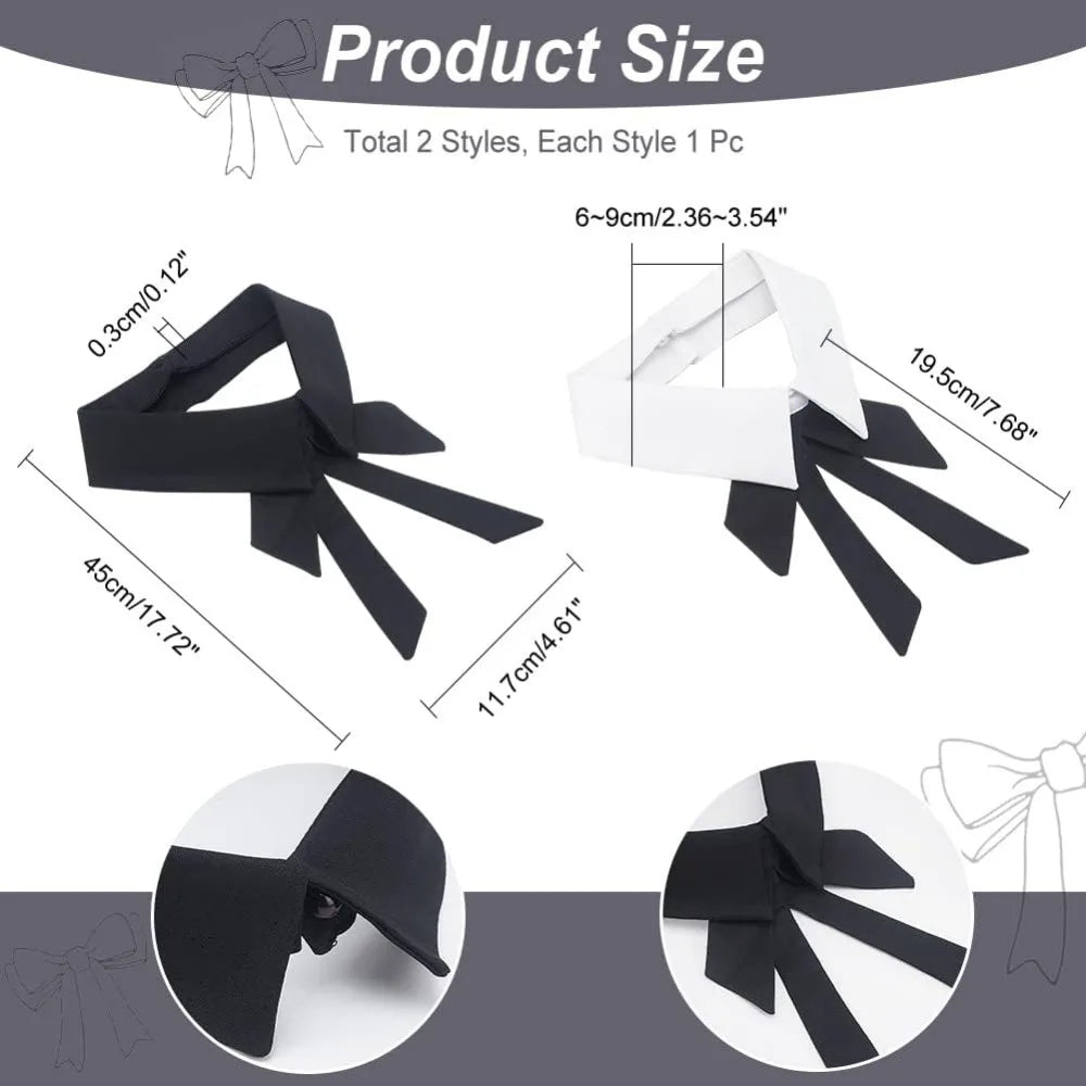 2-Piece Detachable False Collar Set – Peter Pan & Bow Tie Detachable Collar Set Axl