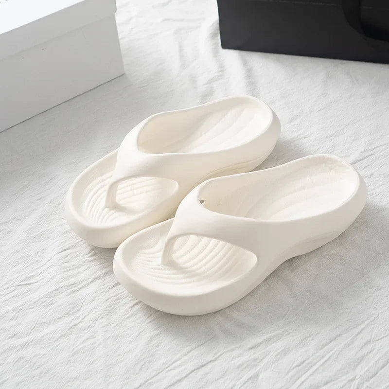 Women's Thick Platform EVA Flip Flops – Cloud Beach Sandals Platform Flip Flops Axl White 42-43