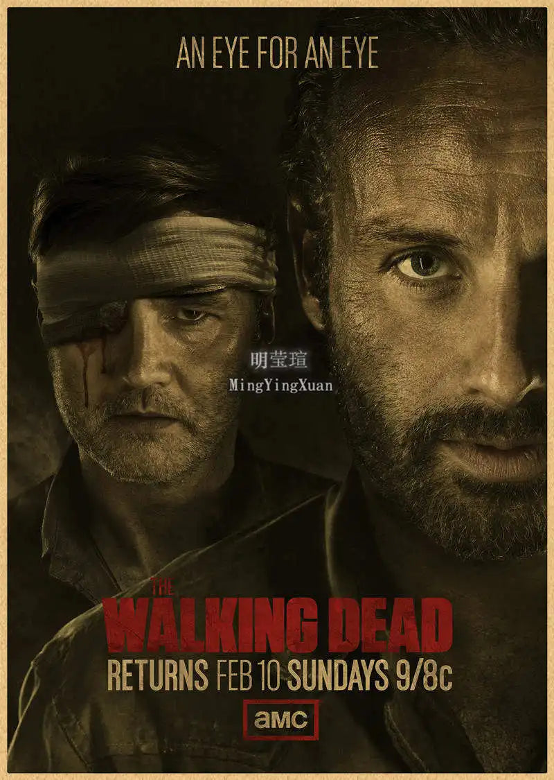Walking Dead Vintage Kraft Paper Poster | Retro Wall Art Decor