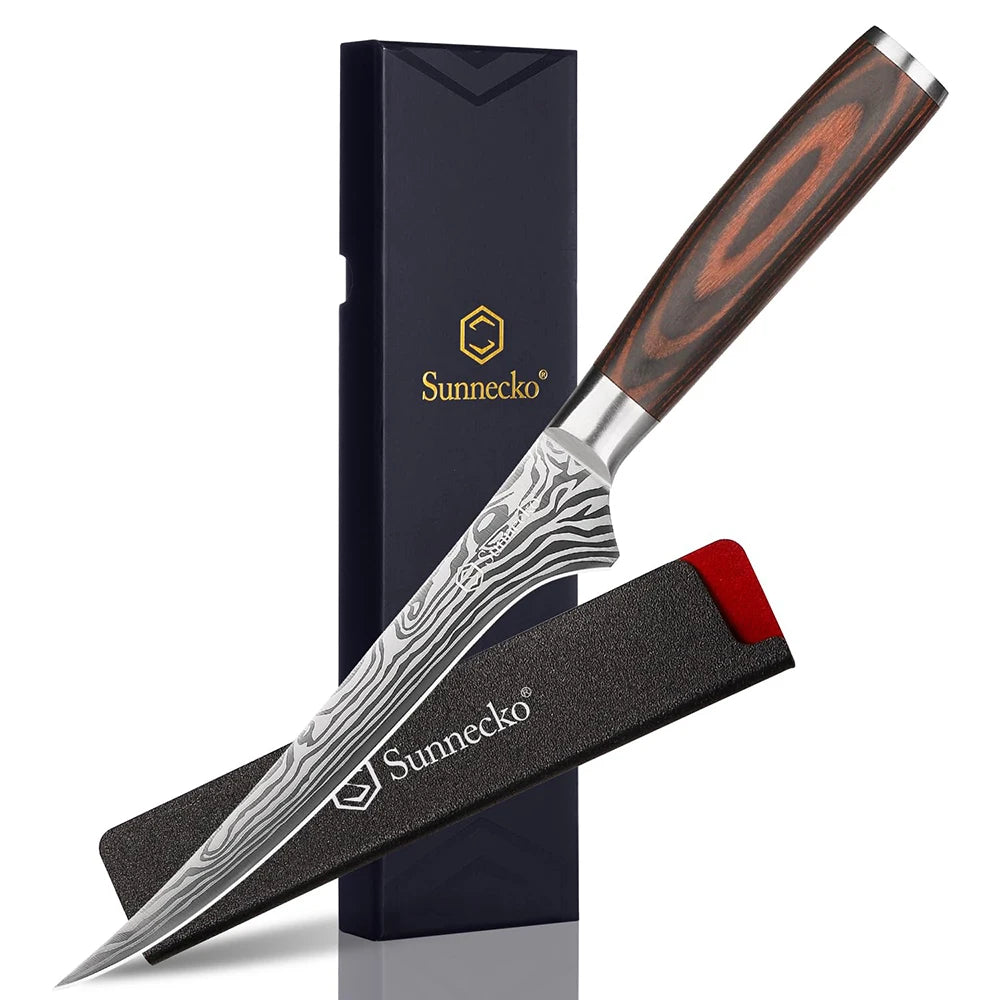Sunnecko 6" Boning Fillet Knife | High Carbon Stainless Steel Boning Fillet Knife Axl China Mainland 6 inch