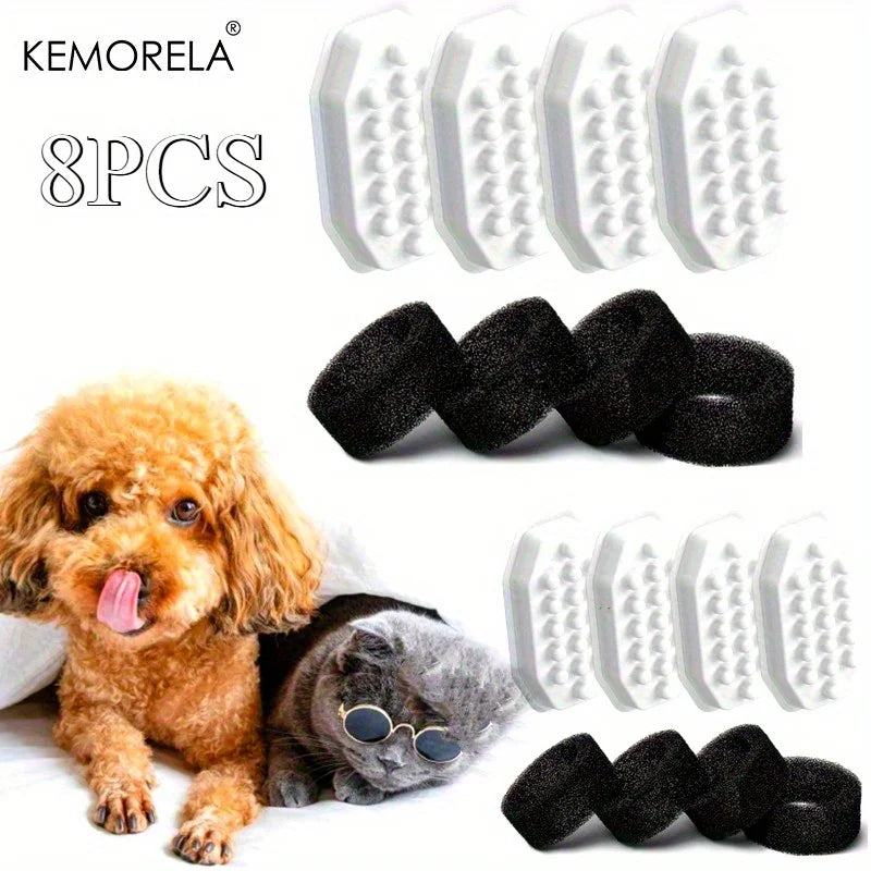 Cat Fountain Replacement Filter Sponges 8/12 Pack | KEMORELA Pet Fountain Filter Axl 8PCS