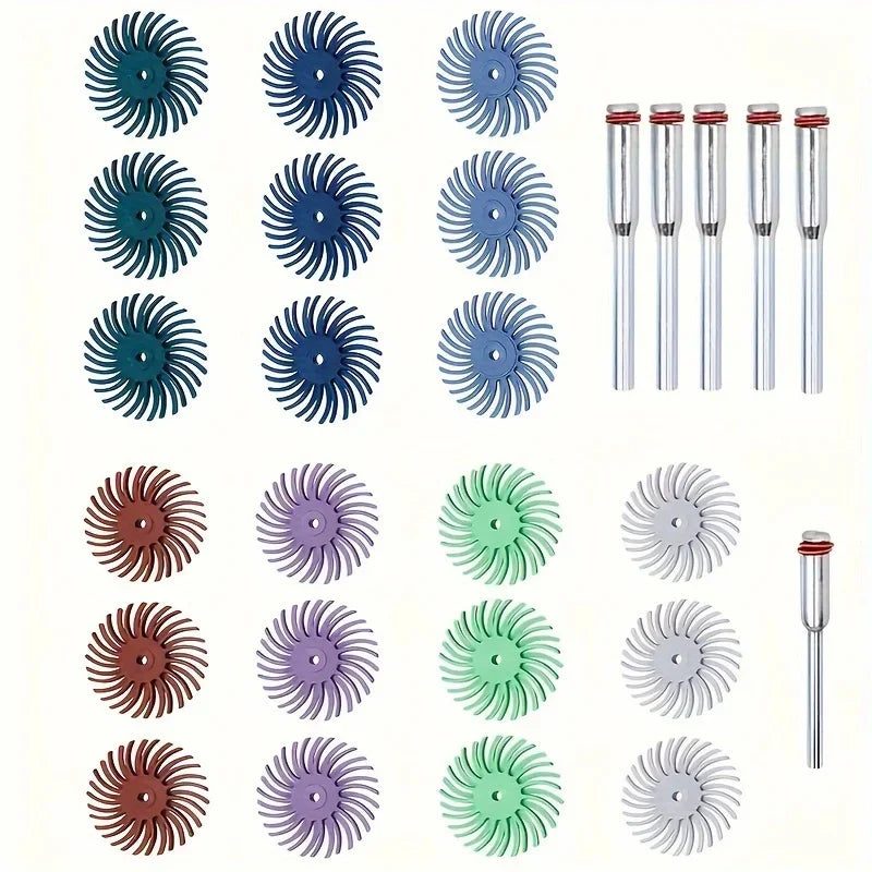Radial Bristle Disc Kit & Mandrel – Rotary Polishing Wheels Rotary Tool Accessory Axl