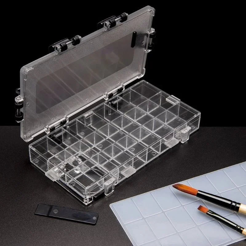 24-Grid Leakproof Watercolor Paint Palette Storage Box Paint Palette Box Axl