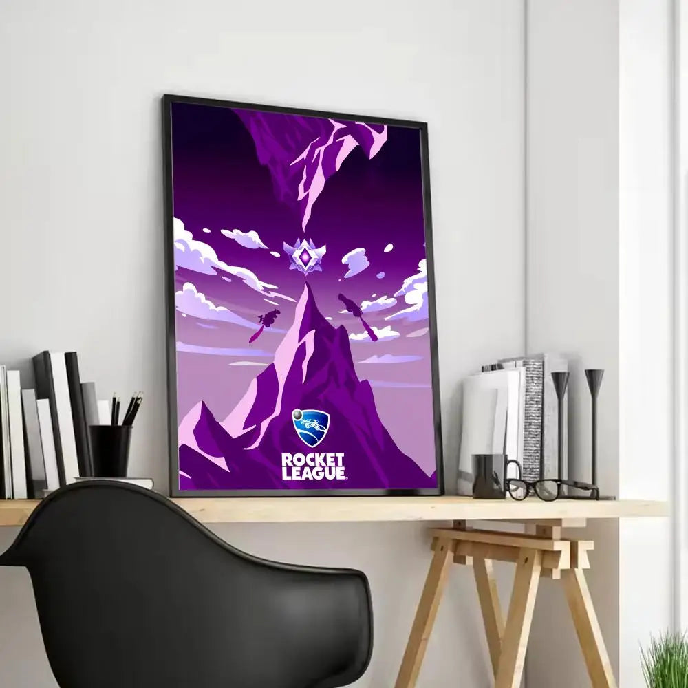 Rocket League Flower Canvas Wall Art – Unframed Poster Print Canvas Wall Art Axl Black12 50X70cmFrameless