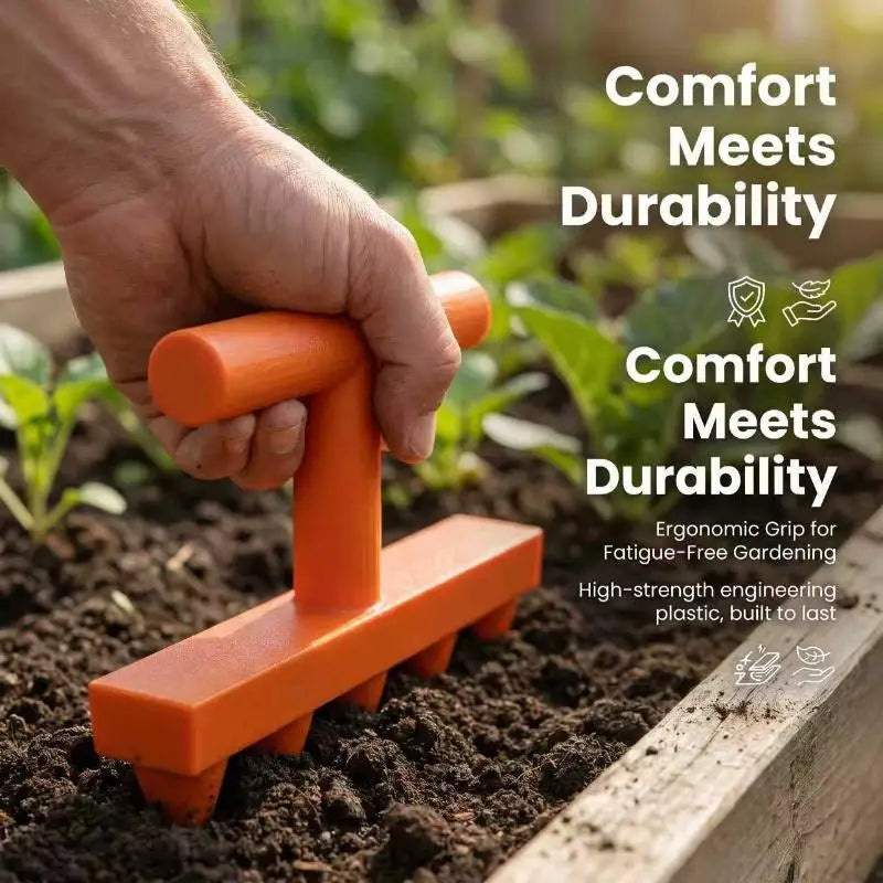 5-Tooth Garden Dibber Seed Hole Punch Planting Sowing Tool Garden Dibber Tool Axl